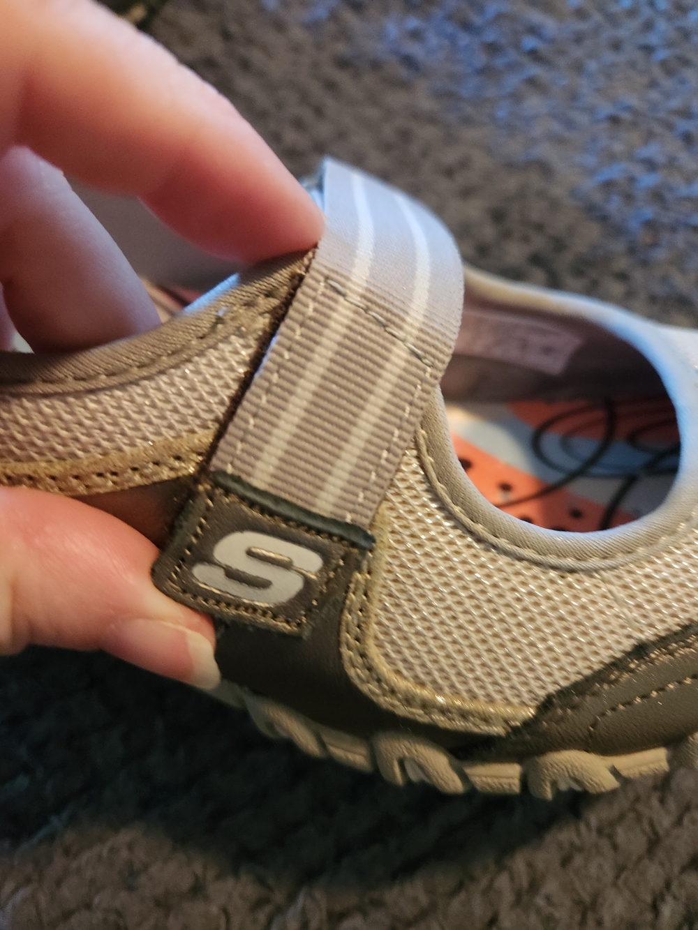 Skechers Mary Jane Sport Shoes in Metallic Silver & Light Beige - Picture 14 of 15